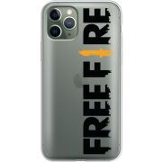 Прозрачный чехол Uprint Apple iPhone 11 Pro Free Fire Black Logo