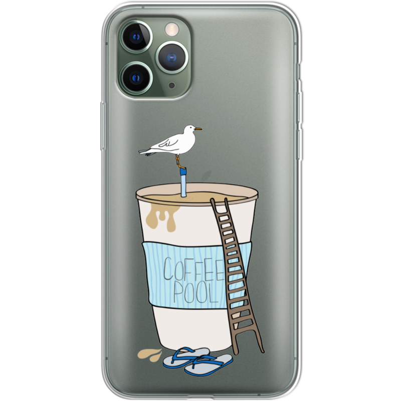 Прозрачный чехол Uprint Apple iPhone 11 Pro Segull in Cofee Pool