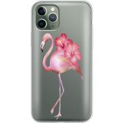 Прозрачный чехол Uprint Apple iPhone 11 Pro Floral Flamingo