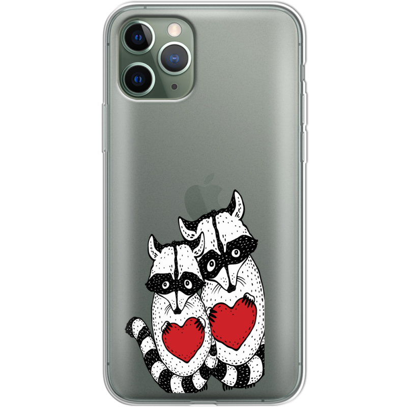 Прозрачный чехол Uprint Apple iPhone 11 Pro Raccoons in love