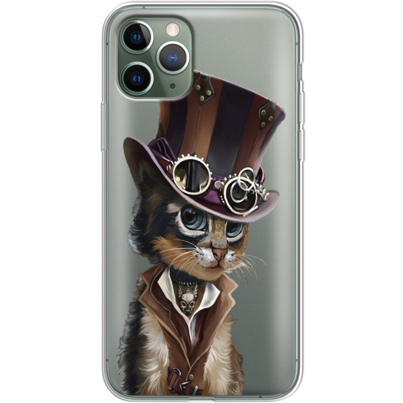 Прозрачный чехол Uprint Apple iPhone 11 Pro Steampunk Cat