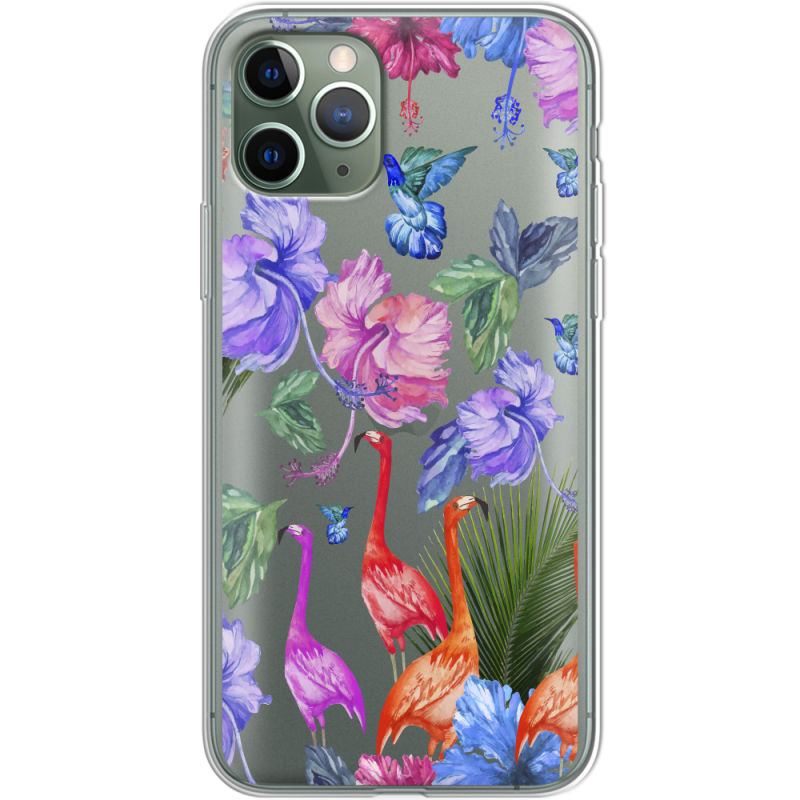 Прозрачный чехол Uprint Apple iPhone 11 Pro Flamingo