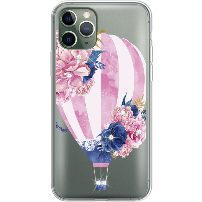 Чехол со стразами Apple iPhone 11 Pro Pink Air Baloon