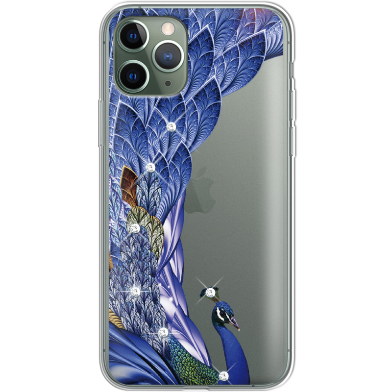 Чехол со стразами Apple iPhone 11 Pro Peafowl