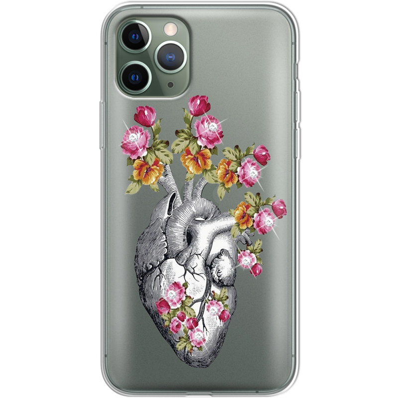 Чехол со стразами Apple iPhone 11 Pro Heart