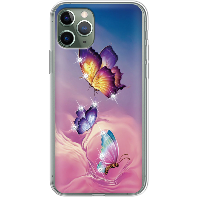Чехол со стразами Apple iPhone 11 Pro Butterflies