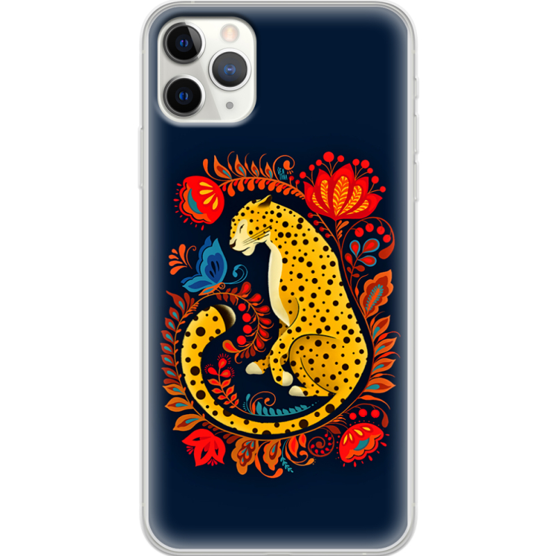 Чехол Uprint Apple iPhone 11 Pro Max Petrykivka Leopard