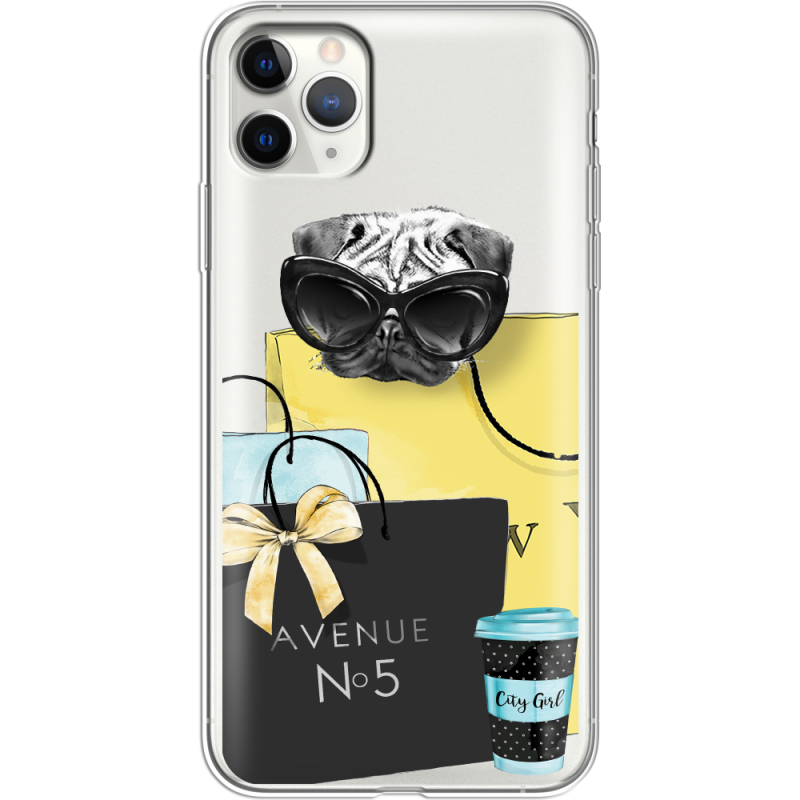 Прозрачный чехол Uprint Apple iPhone 11 Pro Max Fashion Pug