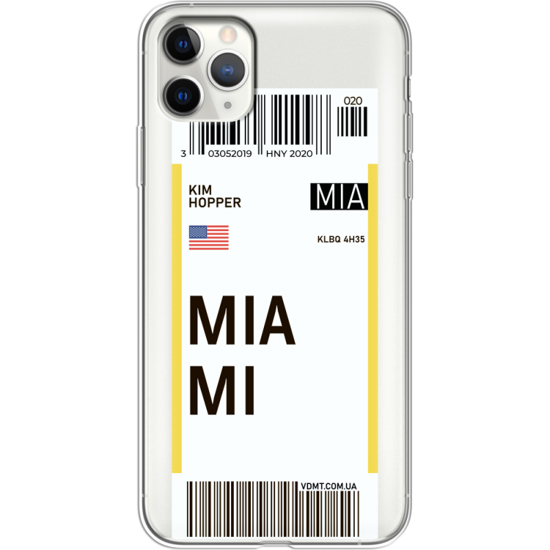 Прозрачный чехол Uprint Apple iPhone 11 Pro Max Ticket Miami