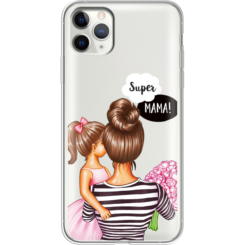 Прозрачный чехол Uprint Apple iPhone 11 Pro Max Super Mama and Daughter