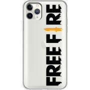 Прозрачный чехол Uprint Apple iPhone 11 Pro Max Free Fire Black Logo