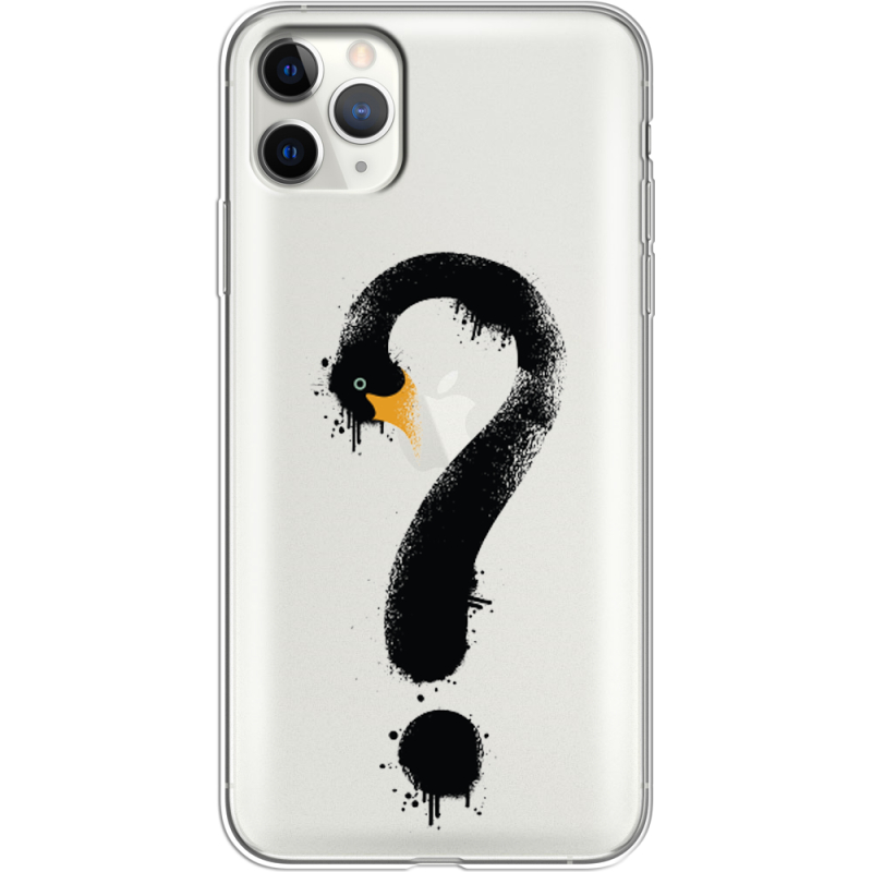 Прозрачный чехол Uprint Apple iPhone 11 Pro Max Swan question