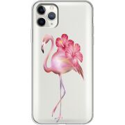 Прозрачный чехол Uprint Apple iPhone 11 Pro Max Floral Flamingo