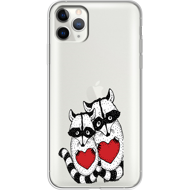 Прозрачный чехол Uprint Apple iPhone 11 Pro Max Raccoons in love