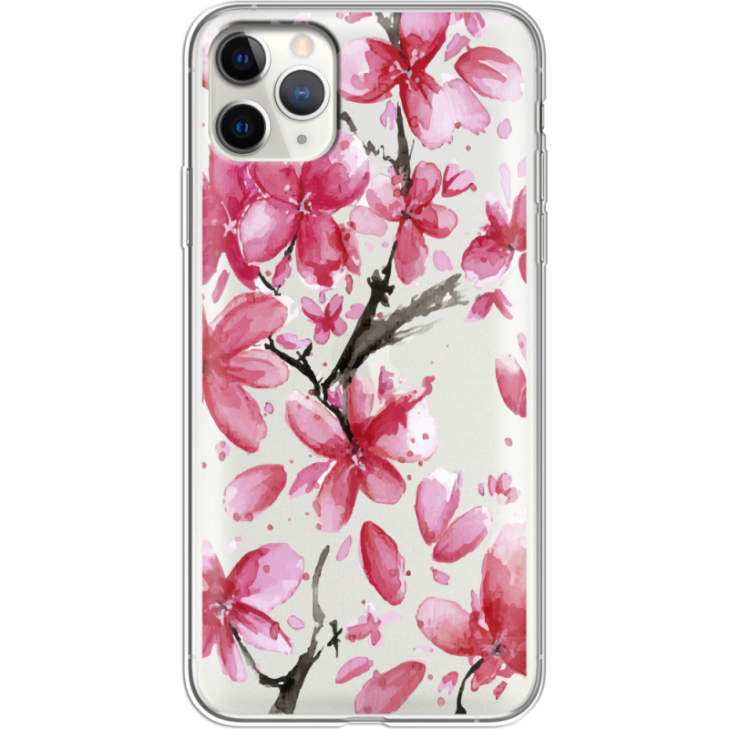 Прозрачный чехол Uprint Apple iPhone 11 Pro Max Pink Magnolia