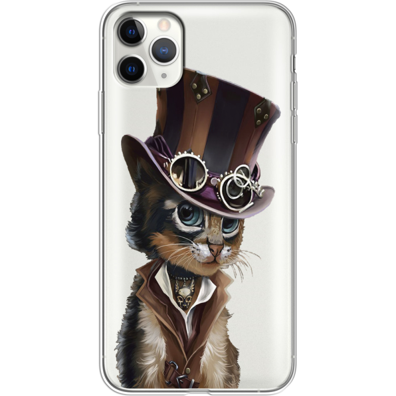 Прозрачный чехол Uprint Apple iPhone 11 Pro Max Steampunk Cat