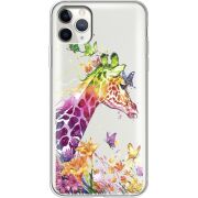 Прозрачный чехол Uprint Apple iPhone 11 Pro Max Colorful Giraffe