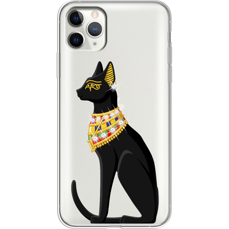 Чехол со стразами Apple iPhone 11 Pro Max Egipet Cat