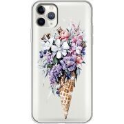 Чехол со стразами Apple iPhone 11 Pro Max Ice Cream Flowers