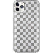 Чехол с блёстками Apple iPhone 11 Pro Max Шахматы