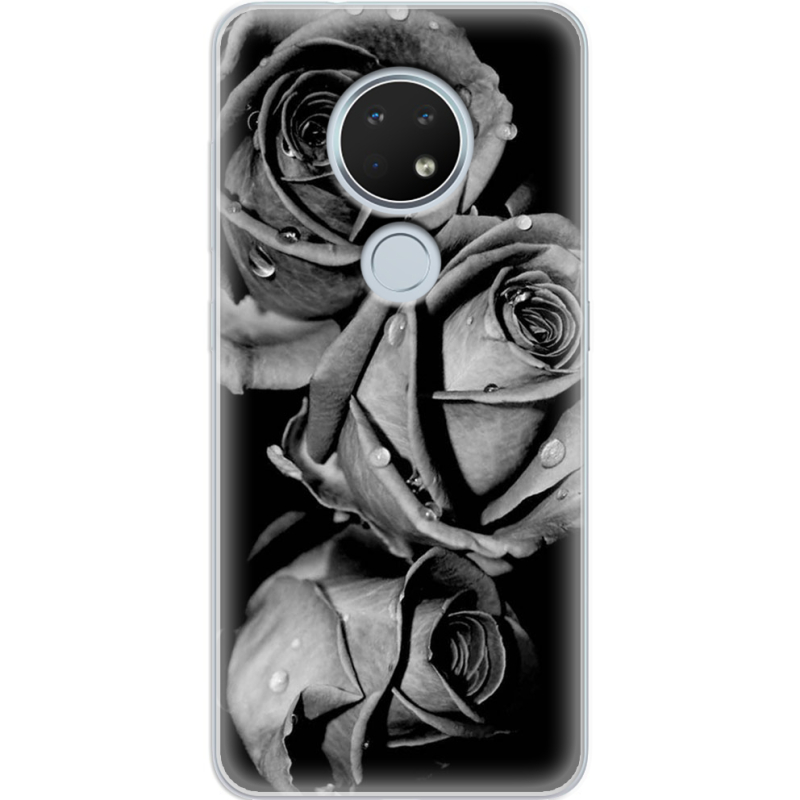 Чехол Uprint Nokia 7.2 Black and White Roses