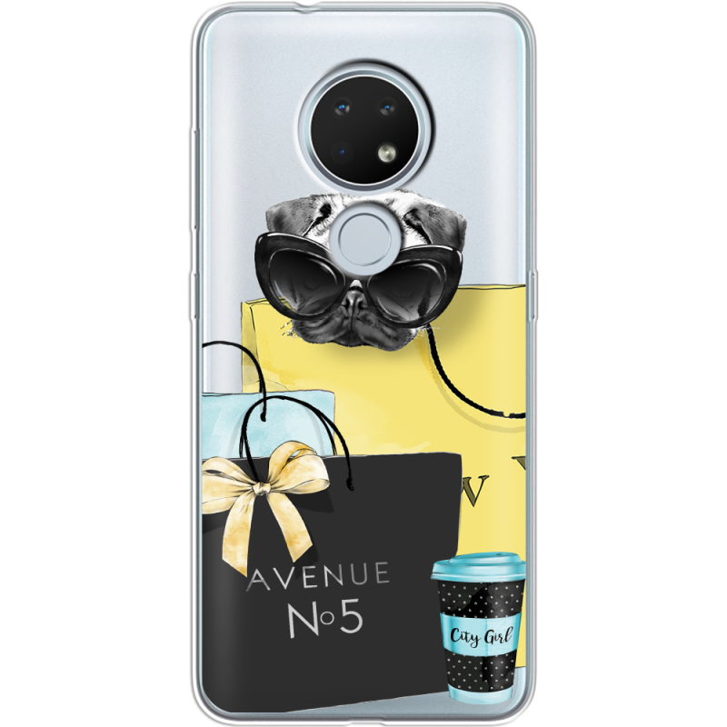 Прозрачный чехол Uprint Nokia 7.2 Fashion Pug