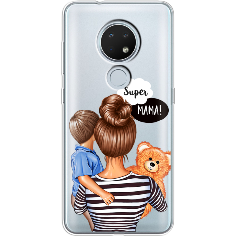 Прозрачный чехол Uprint Nokia 7.2 Super Mama and Son