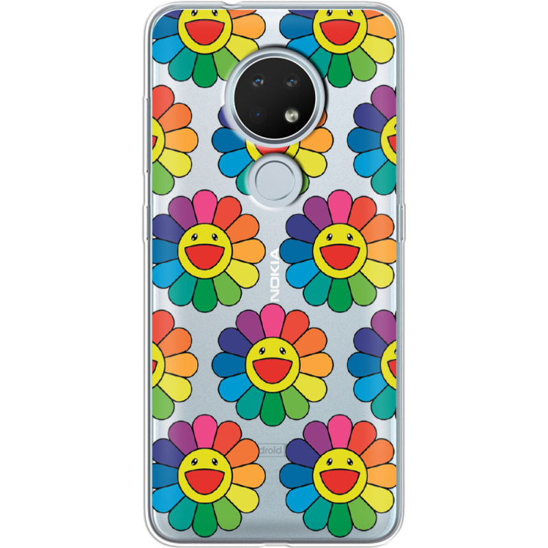 Прозрачный чехол Uprint Nokia 7.2 Hippie Flowers