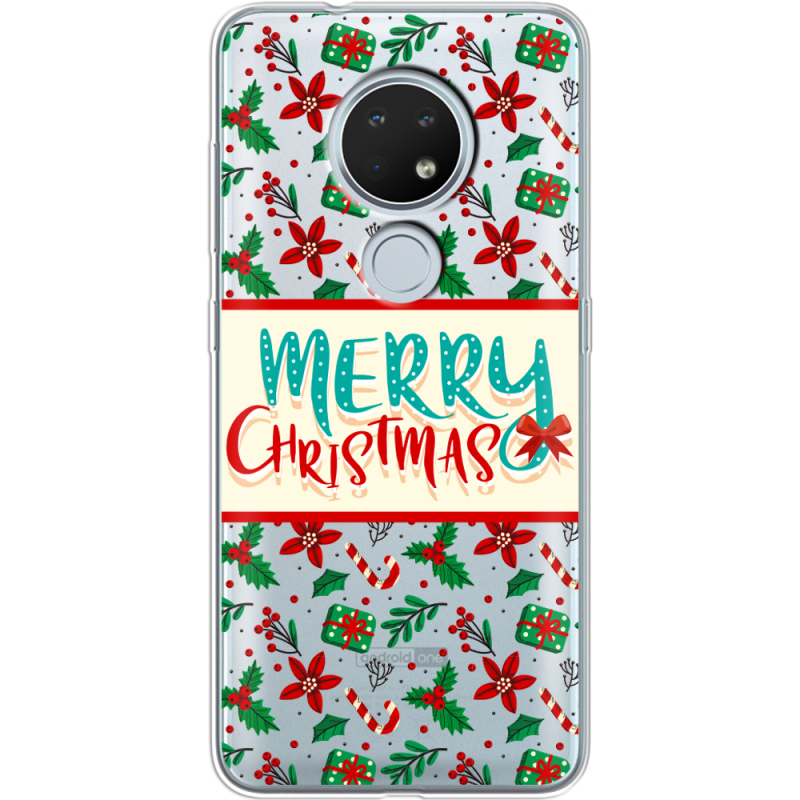 Прозрачный чехол Uprint Nokia 7.2 Vintage Christmas Pattern