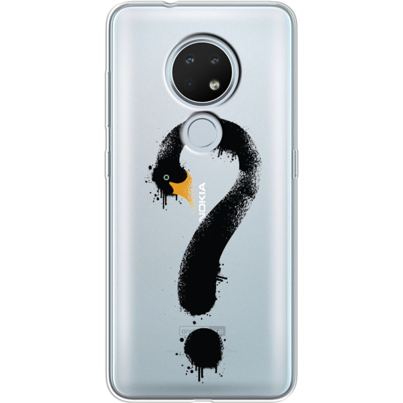 Прозрачный чехол Uprint Nokia 7.2 Swan question