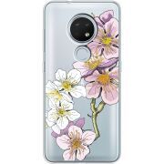 Прозрачный чехол Uprint Nokia 7.2 Cherry Blossom