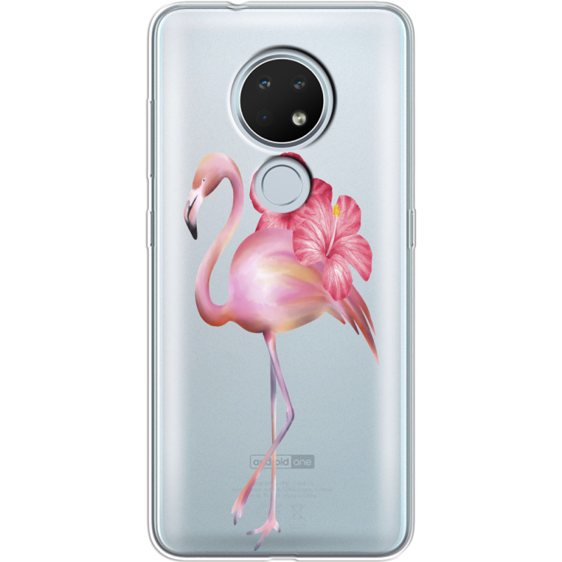 Прозрачный чехол Uprint Nokia 7.2 Floral Flamingo