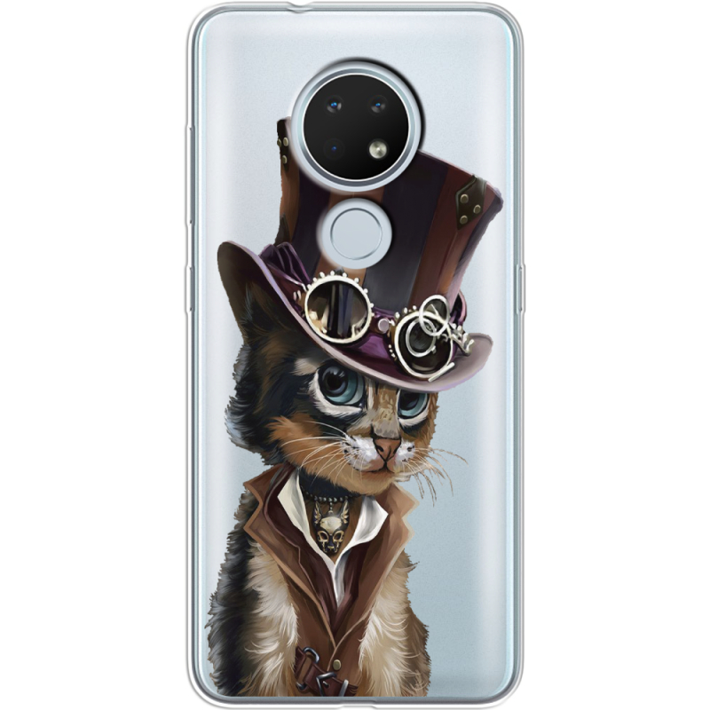 Прозрачный чехол Uprint Nokia 7.2 Steampunk Cat