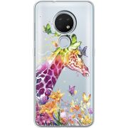 Прозрачный чехол Uprint Nokia 7.2 Colorful Giraffe