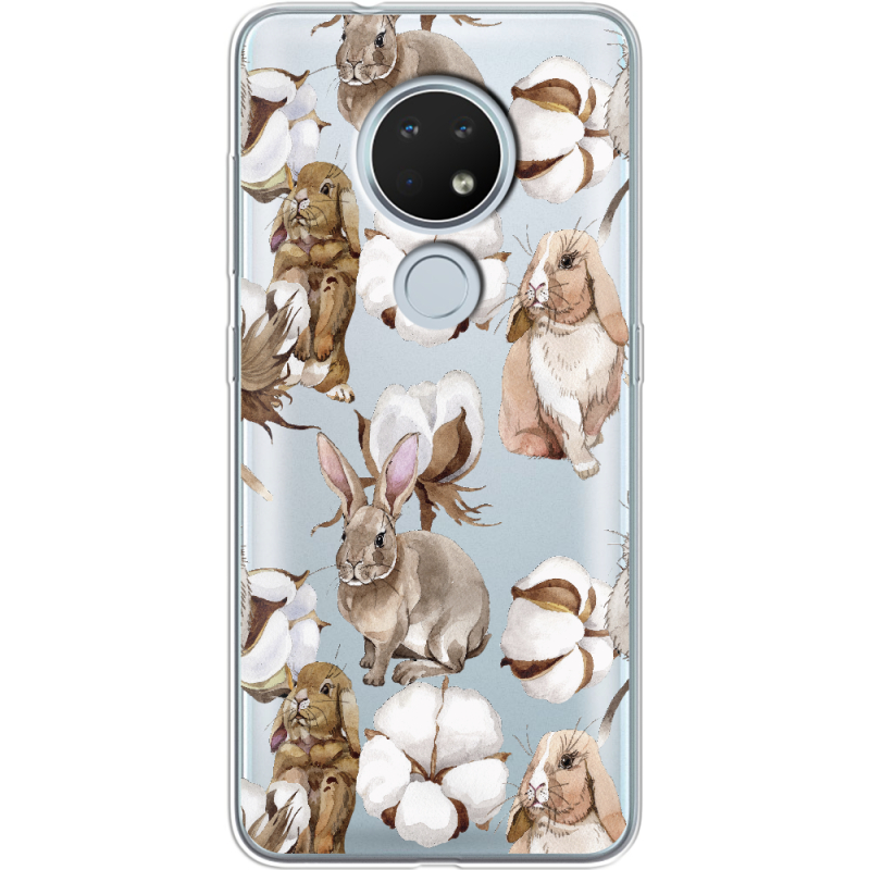 Прозрачный чехол Uprint Nokia 7.2 Cotton and Rabbits