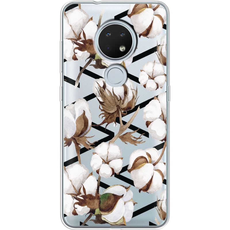 Прозрачный чехол Uprint Nokia 7.2 Cotton flowers