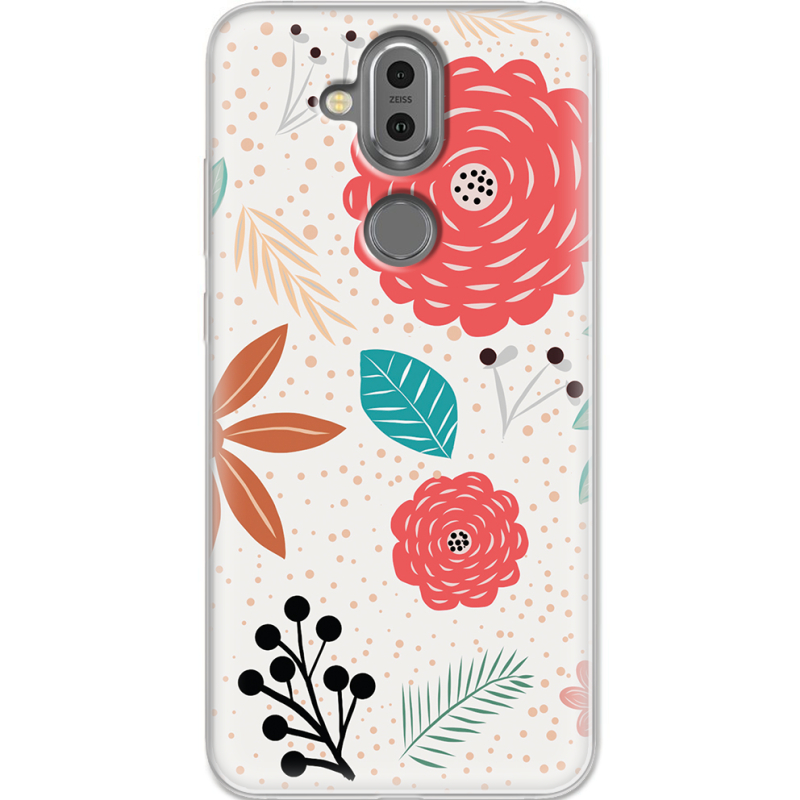 Чехол Uprint Nokia 8.1 Line Flowers