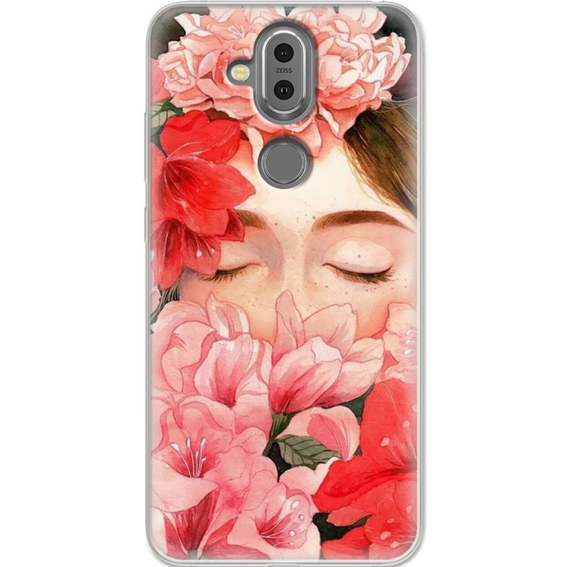 Чехол Uprint Nokia 8.1 Girl in Flowers