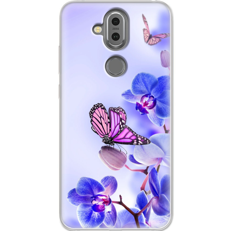 Чехол Uprint Nokia 8.1 Orchids and Butterflies