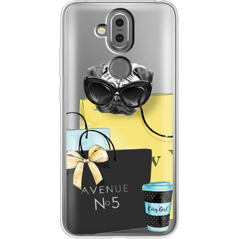 Прозрачный чехол Uprint Nokia 8.1 Fashion Pug