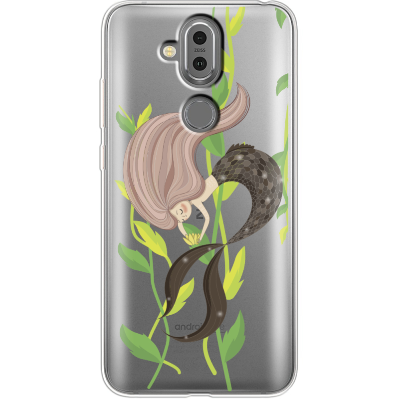 Прозрачный чехол Uprint Nokia 8.1 Cute Mermaid