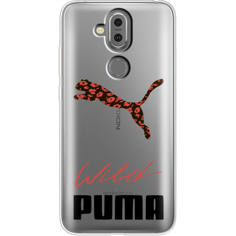 Прозрачный чехол Uprint Nokia 8.1 Wild Cat