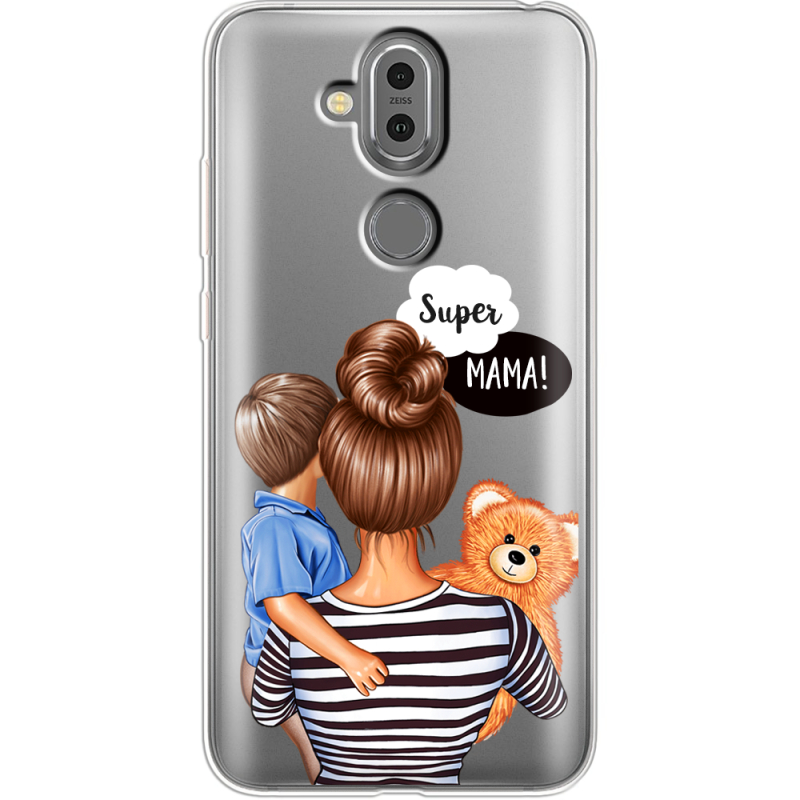 Прозрачный чехол Uprint Nokia 8.1 Super Mama and Son