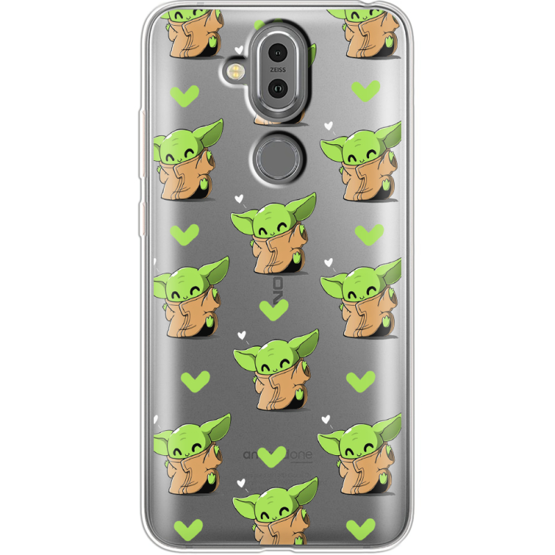 Прозрачный чехол Uprint Nokia 8.1 Pattern Baby Yoda