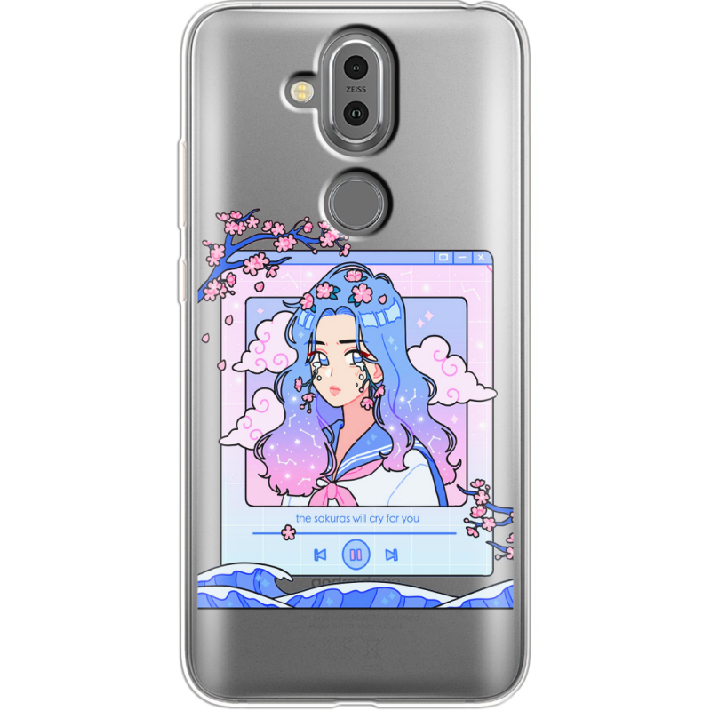 Прозрачный чехол Uprint Nokia 8.1 The Sakuras Will Cry For You