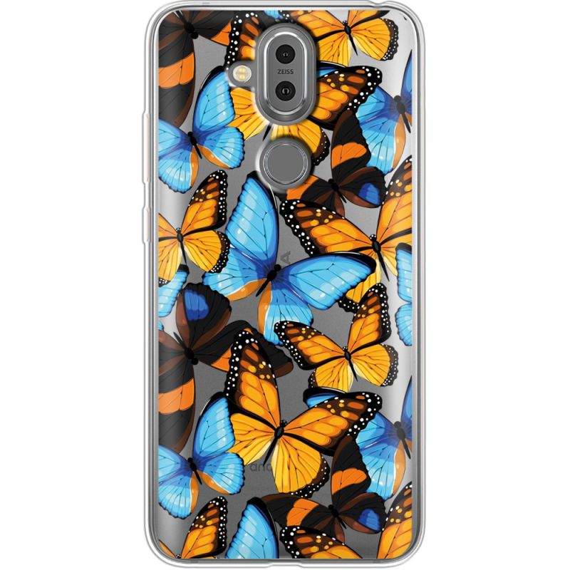 Прозрачный чехол Uprint Nokia 8.1 Butterfly Morpho