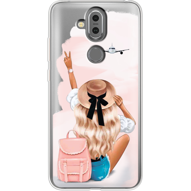 Прозрачный чехол Uprint Nokia 8.1 Travel Girl