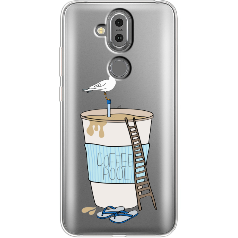 Прозрачный чехол Uprint Nokia 8.1 Segull in Cofee Pool