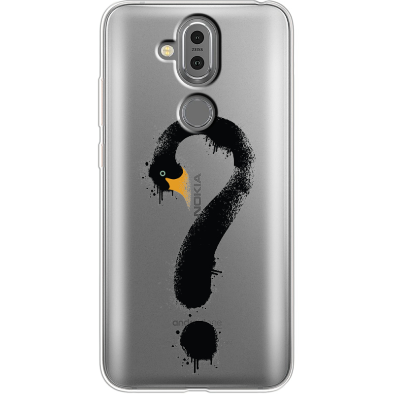 Прозрачный чехол Uprint Nokia 8.1 Swan question