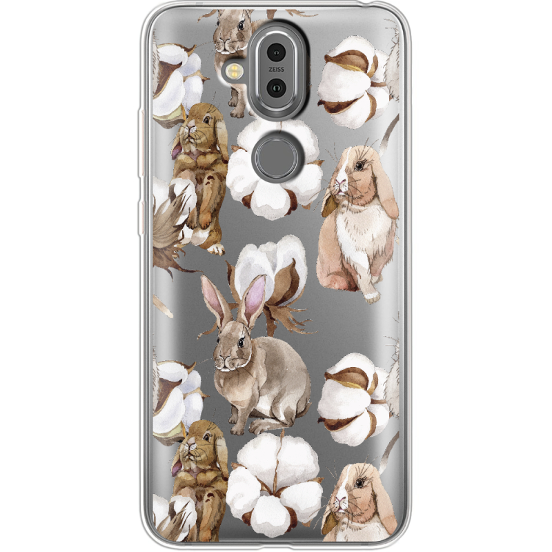 Прозрачный чехол Uprint Nokia 8.1 Cotton and Rabbits